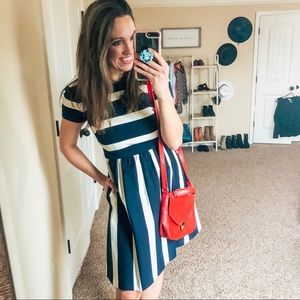 Nordstrom Stripe Fit & Flare Dress with Pockets
